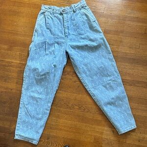 Vintage DD Sloane Light Blue High-Waisted Acid Wash Mom Jeans Tapered Leg